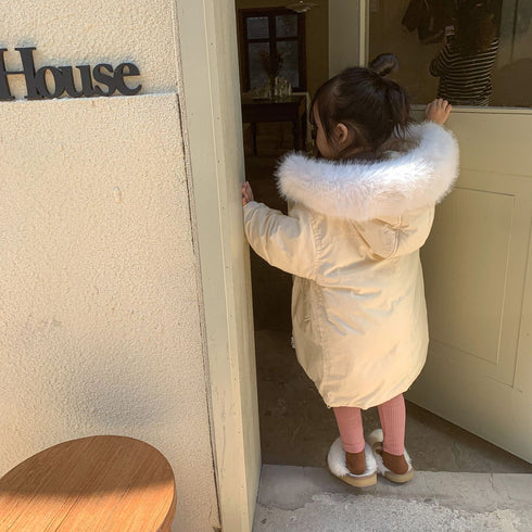 Children's Down Jacket Long Knee 90 White Duck Down Jacket